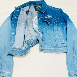 Women’s Vintage Harley Davidson Denim Jacket Size M - Crop Denim - ombre